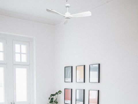 Ventilador de techo Modo Invierno/Verano Termostato Wifi Motor DC Techos Inclinados Mando a Distancia Hypersilence Memoria FullWood