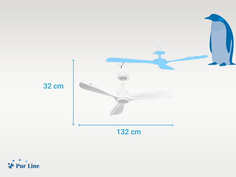 Ventilador de techo Modo Invierno/Verano Termostato Wifi Motor DC Techos Inclinados Mando a Distancia Hypersilence Memoria FullWood