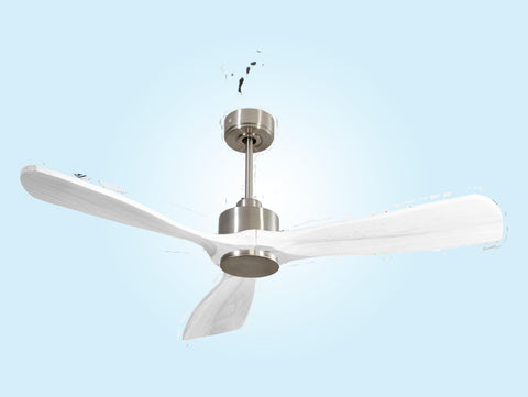 Ventilador de techo Modo Invierno/Verano Termostato Wifi Motor DC Techos Inclinados Mando a Distancia Hypersilence Memoria FullWood