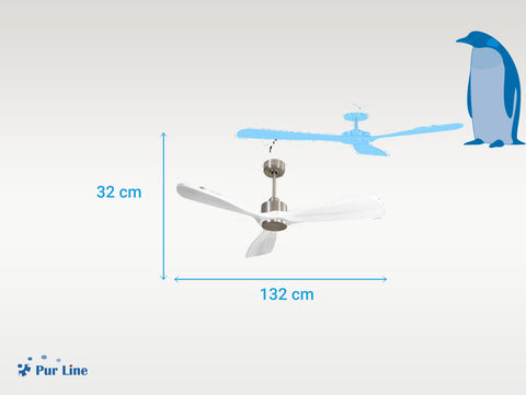 Ventilador de techo Modo Invierno/Verano Termostato Wifi Motor DC Techos Inclinados Mando a Distancia Hypersilence Memoria FullWood