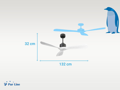 Ventilador de techo Reversible Termostato Wifi Motor DC Techos Inclinados Mando a Distancia Hypersilence Memoria FullWood