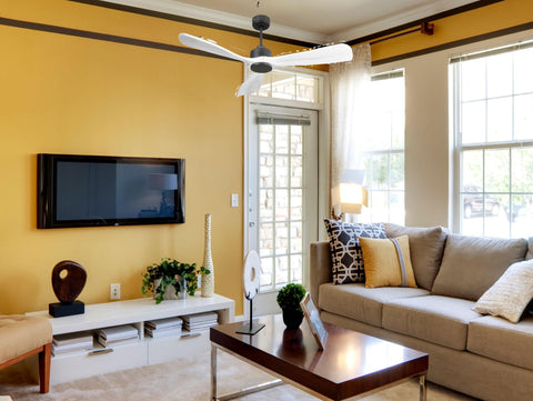 Ventilador de techo Reversible Termostato Wifi Motor DC Techos Inclinados Mando a Distancia Hypersilence Memoria FullWood