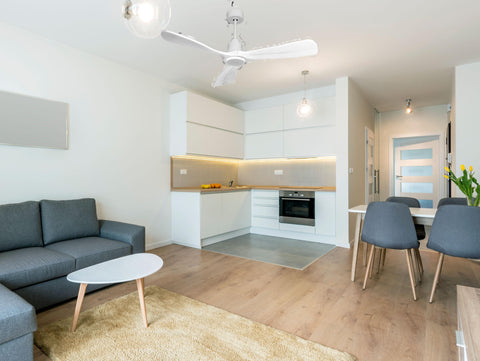 Ventilador de techo Modo Invierno/Verano Termostato Wifi Motor DC Techos Inclinados Mando a Distancia Hypersilence Memoria FullWood