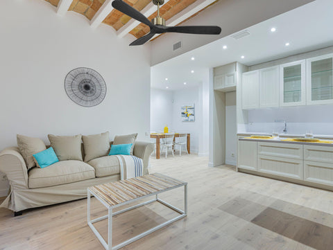 Ventilador de techo Reversible Termostato Wifi Motor DC Techos Inclinados Mando a Distancia Hypersilence Memoria FullWood 6