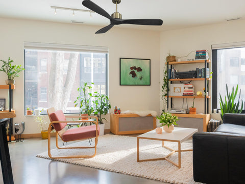 Ventilador de techo Reversible Termostato Wifi Motor DC Techos Inclinados Mando a Distancia Hypersilence Memoria FullWood 7