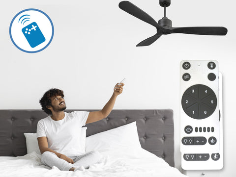 Ventilador de techo Reversible Termostato Wifi Motor DC Techos Inclinados Mando a Distancia Hypersilence Memoria FullWood 4