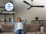 Ventilador de techo Reversible Termostato Wifi Motor DC Techos Inclinados Mando a Distancia Hypersilence Memoria FullWood 3