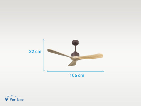 Ventilador de techo Reversible Termostato Wifi Motor DC Techos Inclinados Mando a Distancia Hypersilence Memoria FullWood 4