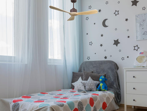 Ventilador de techo Reversible Termostato Wifi Motor DC Techos Inclinados Mando a Distancia Hypersilence Memoria FullWood 7