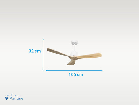 Ventilador de techo Reversible Termostato Wifi Motor DC Techos Inclinados Mando a Distancia Hypersilence Memoria FullWood 4