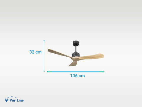 Ventilador de techo Reversible Termostato Wifi Motor DC Techos Inclinados Mando a Distancia Hypersilence Memoria FullWood 2