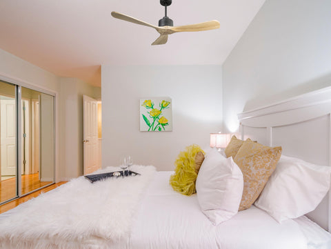 Ventilador de techo Reversible Termostato Wifi Motor DC Techos Inclinados Mando a Distancia Hypersilence Memoria FullWood 4