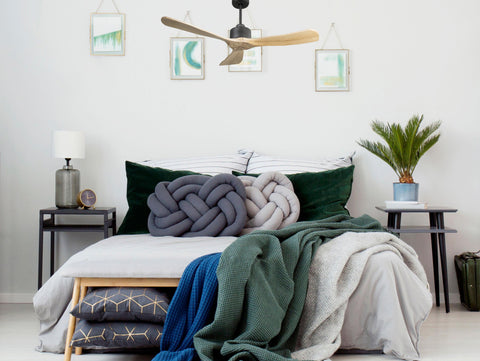 Ventilador de techo Reversible Termostato Wifi Motor DC Techos Inclinados Mando a Distancia Hypersilence Memoria FullWood 7