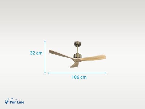 Ventilador de techo Reversible Termostato Wifi Motor DC Techos Inclinados Mando a Distancia Hypersilence Memoria FullWood 5