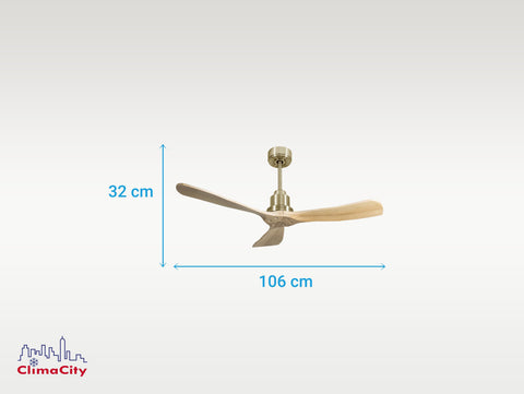 Ventilador de techo Reversible Termostato Wifi Motor DC Techos Inclinados Mando a Distancia Hypersilence Memoria FullWood 3