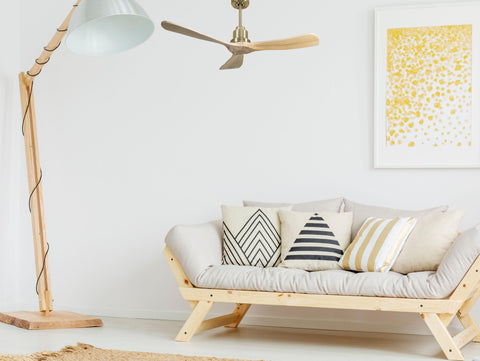 Ventilador de techo Reversible Termostato Wifi Motor DC Techos Inclinados Mando a Distancia Hypersilence Memoria FullWood 7