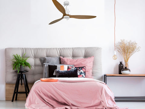Ventilador de techo Reversible Termostato Wifi Motor DC Techos Inclinados Mando a Distancia Hypersilence Memoria FullWood 2