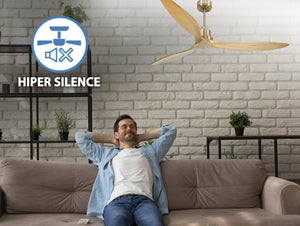 Ventilador de techo Reversible Termostato Wifi Motor DC Techos Inclinados Mando a Distancia Hypersilence Memoria FullWood 5