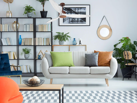 Ventilador de techo Modo Invierno/Verano Termostato Wifi Motor DC Techos Inclinados Mando a Distancia Hypersilence Memoria FullWood