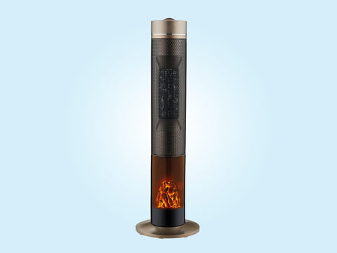Calefactor 2 kW diseño de torre con efecto fuego eléctrico