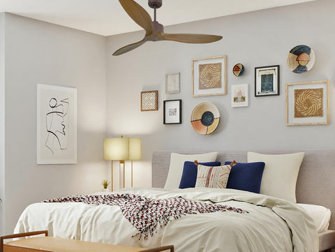 Ventilador de techo Reversible Termostato Wifi Motor DC Techos Inclinados Mando a Distancia Hypersilence Memoria FullWood 7