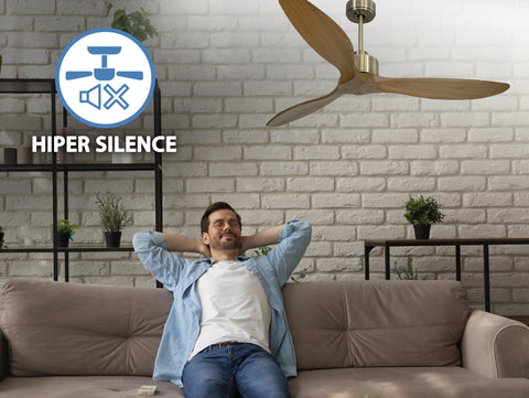 Ventilador de techo Reversible Termostato Wifi Motor DC Techos Inclinados Mando a Distancia Hypersilence Memoria FullWood 4