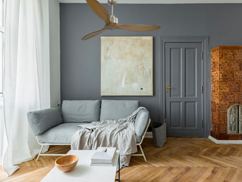 Ventilador de techo Reversible Termostato Wifi Motor DC Techos Inclinados Mando a Distancia Hypersilence Memoria FullWood 6