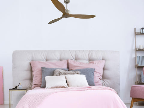 Ventilador de techo Reversible Termostato Wifi Motor DC Techos Inclinados Mando a Distancia Hypersilence Memoria FullWood 7