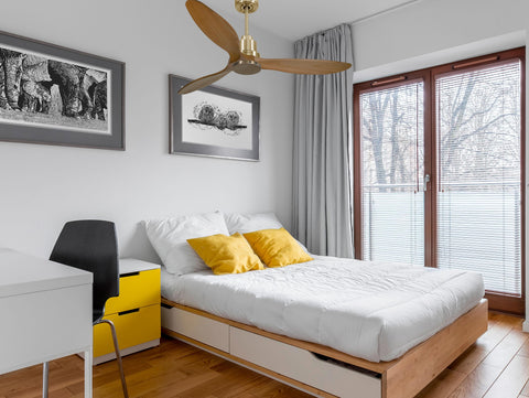 Ventilador de techo Reversible Termostato Wifi Motor DC Techos Inclinados Mando a Distancia Hypersilence Memoria FullWood 2