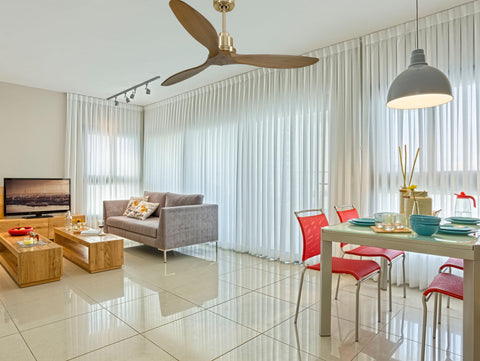 Ventilador de techo Reversible Termostato Wifi Motor DC Techos Inclinados Mando a Distancia Hypersilence Memoria FullWood 3