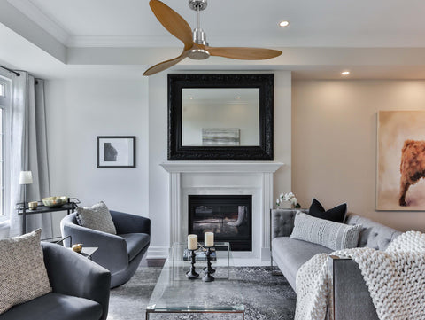 Ventilador de techo Reversible Termostato Wifi Motor DC Techos Inclinados Mando a Distancia Hypersilence Memoria FullWood 2