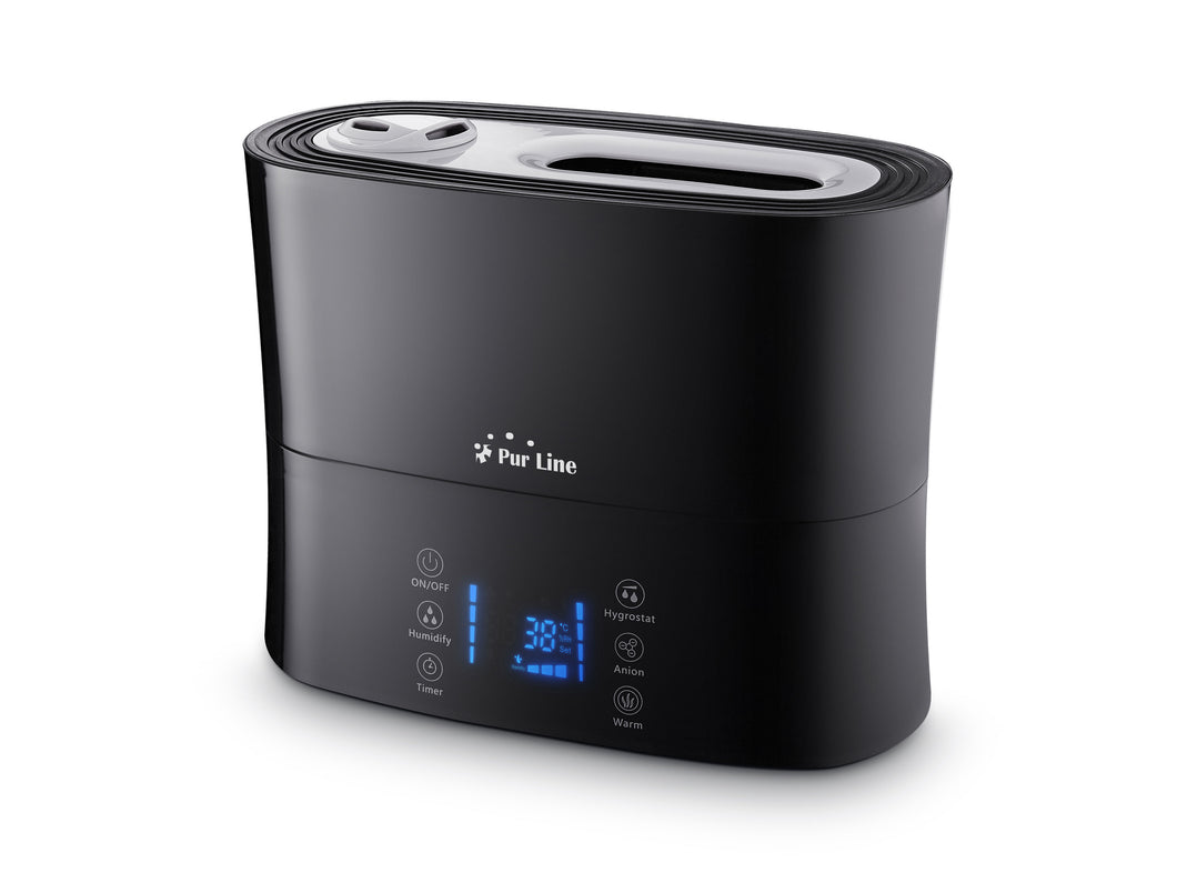 Humidificateur à vapeur froide pour 15 à 30 m², technologie anti bactérienne, design moderne grand réservoir.