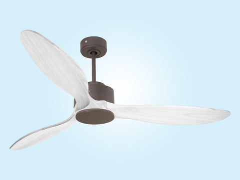 Ventilador de techo Reversible Termostato Wifi Motor DC Techos Inclinados Mando a Distancia Hypersilence Memoria FullWood