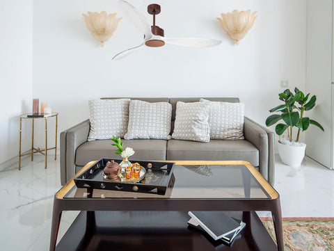 Ventilador de techo Modo Invierno/Verano Termostato Wifi Motor DC Techos Inclinados Mando a Distancia Hypersilence Memoria FullWood