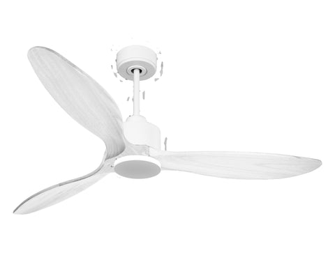 Ventilador de techo Modo Invierno/Verano Termostato Wifi Motor DC Techos Inclinados Mando a Distancia Hypersilence Memoria FullWood