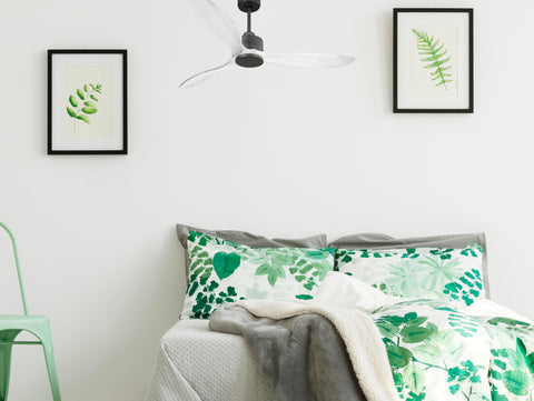 Ventilador de techo Reversible Termostato Wifi Motor DC Techos Inclinados Mando a Distancia Hypersilence Memoria FullWood