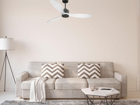 Ventilador de techo Reversible Termostato Wifi Motor DC Techos Inclinados Mando a Distancia Hypersilence Memoria FullWood