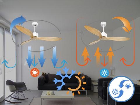 Ventilador de techo Reversible Termostato Wifi Motor DC Techos Inclinados Mando a Distancia Hypersilence Memoria FullWood 2