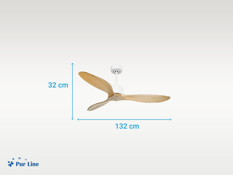 Ventilador de techo Reversible Termostato Wifi Motor DC Techos Inclinados Mando a Distancia Hypersilence Memoria FullWood 4