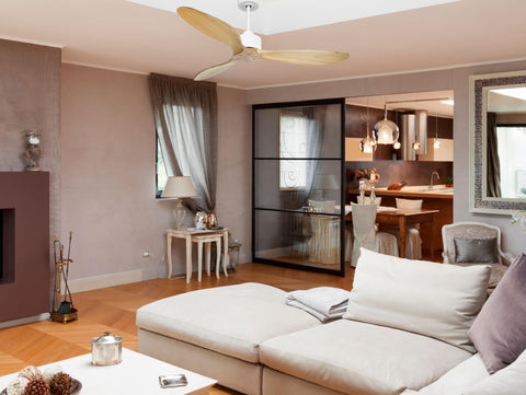 Ventilador de techo Reversible Termostato Wifi Motor DC Techos Inclinados Mando a Distancia Hypersilence Memoria FullWood 6