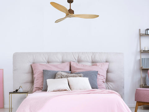 Ventilador de techo Reversible Termostato Wifi Motor DC Techos Inclinados Mando a Distancia Hypersilence Memoria FullWood 7