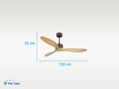 Ventilador de techo Reversible Termostato Wifi Motor DC Techos Inclinados Mando a Distancia Hypersilence Memoria FullWood 3