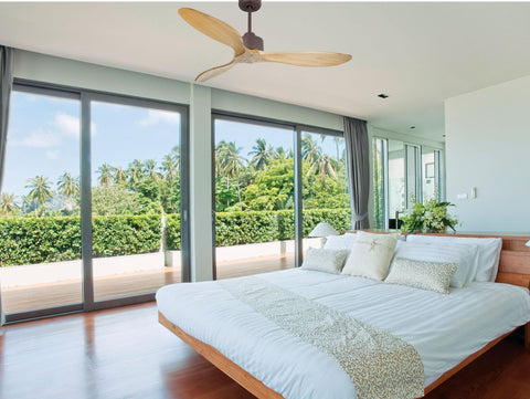 Ventilador de techo Reversible Termostato Wifi Motor DC Techos Inclinados Mando a Distancia Hypersilence Memoria FullWood 5