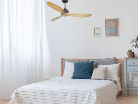 Ventilador de techo Reversible Termostato Wifi Motor DC Techos Inclinados Mando a Distancia Hypersilence Memoria FullWood 7