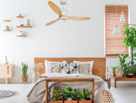 Ventilador de techo Reversible Termostato Wifi Motor DC Techos Inclinados Mando a Distancia Hypersilence Memoria FullWood 2