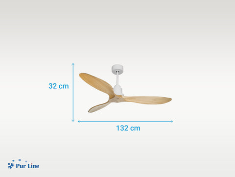 Ventilador de techo Reversible Termostato Wifi Motor DC Techos Inclinados Mando a Distancia Hypersilence Memoria FullWood 3