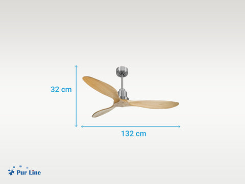 Ventilador de techo Reversible Termostato Wifi Motor DC Techos Inclinados Mando a Distancia Hypersilence Memoria FullWood 7