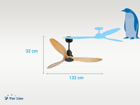 Ventilador de techo Reversible Termostato Wifi Motor DC Techos Inclinados Mando a Distancia Hypersilence Memoria FullWood 3