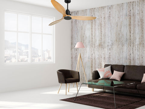 Ventilador de techo Reversible Termostato Wifi Motor DC Techos Inclinados Mando a Distancia Hypersilence Memoria FullWood 2