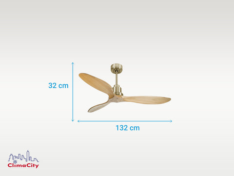 Ventilador de techo Reversible Termostato Wifi Motor DC Techos Inclinados Mando a Distancia Hypersilence Memoria FullWood 7